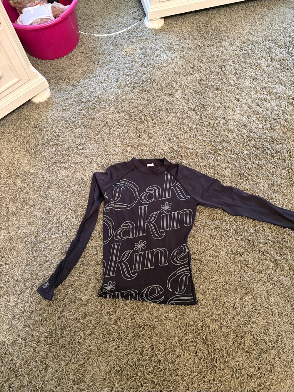 Dakine Black Long-Sleeve Rashguard with White Logo